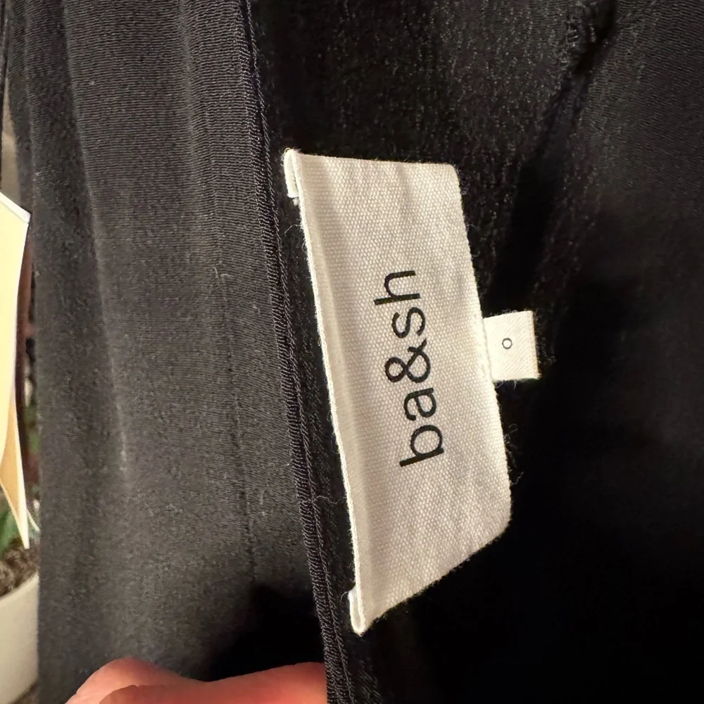 ba&sh • NWT Fasme Jumpsuit • Black Flowy Wide Leg Deep Open Back • XS - Picture 13 of 13